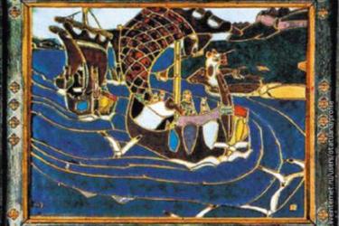 Работа Тенишевой по эскизу Н.К. Рериха. 1907 г.